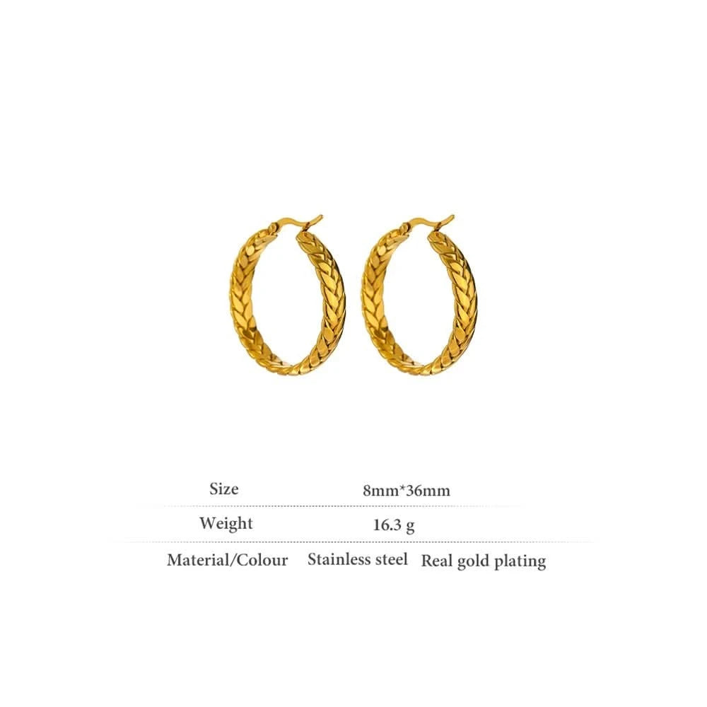 Gold Maat Hoop Earrings - Size Details