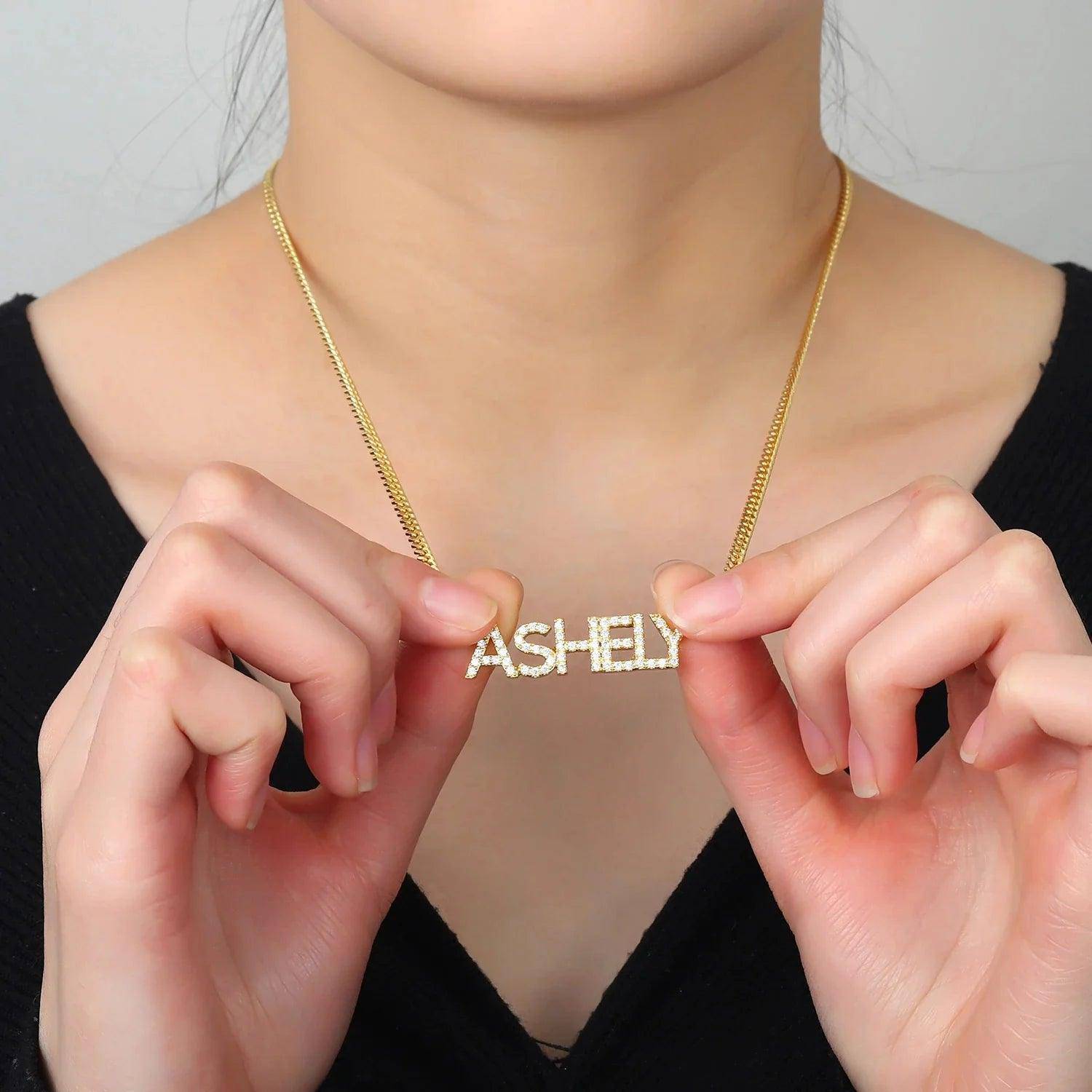 Iced Out Name Necklace, 