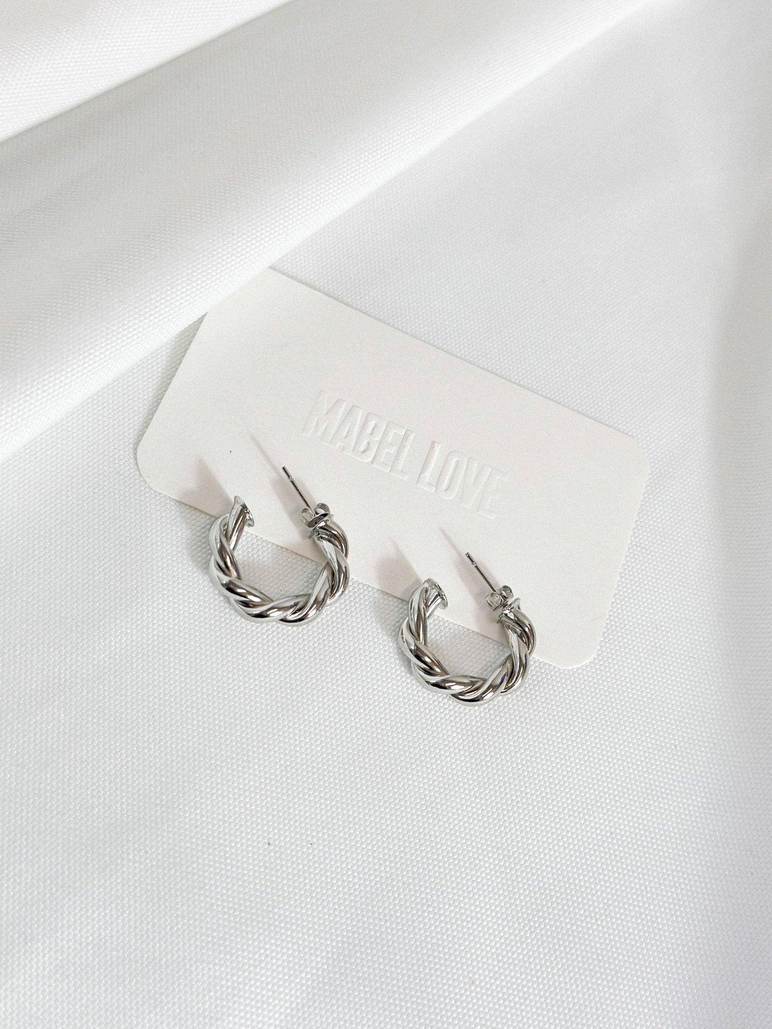 Twisted Silver Hoops, [product type]