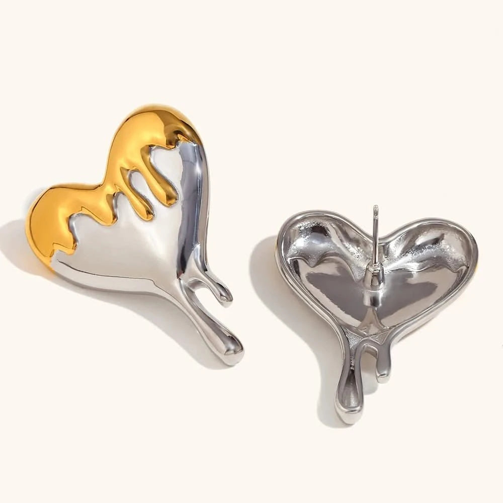 Melting Heart Stud Earrings