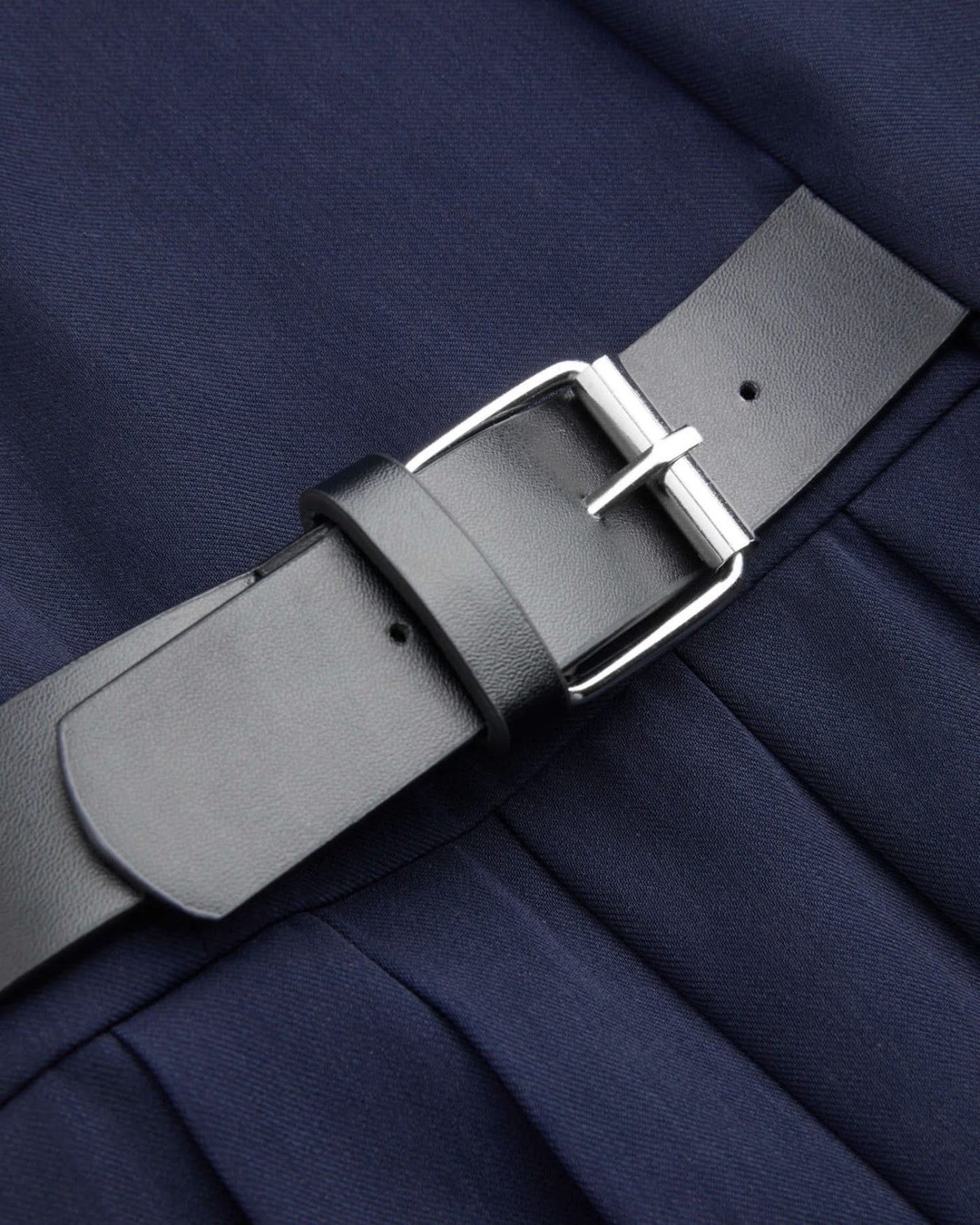 Navy Pleated Mini Dress - Chic Navy Style