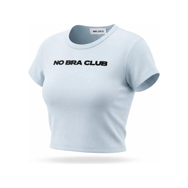 no bra club Snow Washed Crop Top — corrected front ghost image with standard spacing