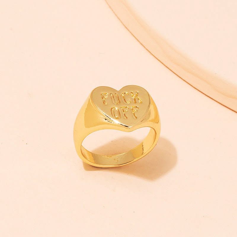 Online Influencer Letters Love Heart - Shaped Ring