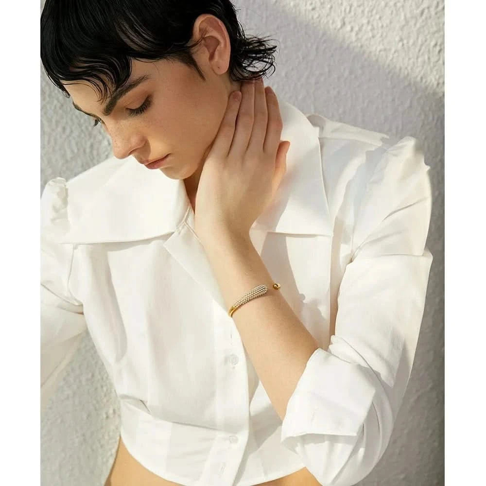 Open Bangle Pearl Bracelet