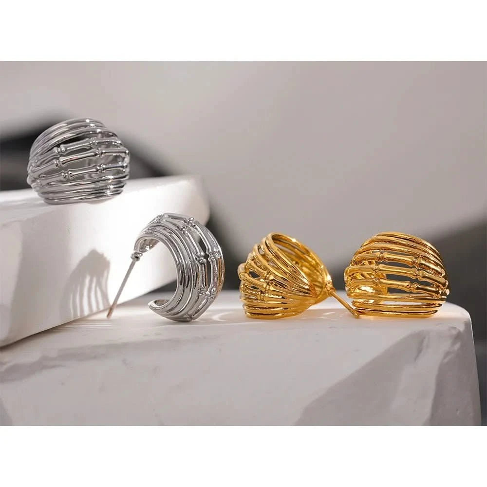 Parallel Band Hoop Earrings