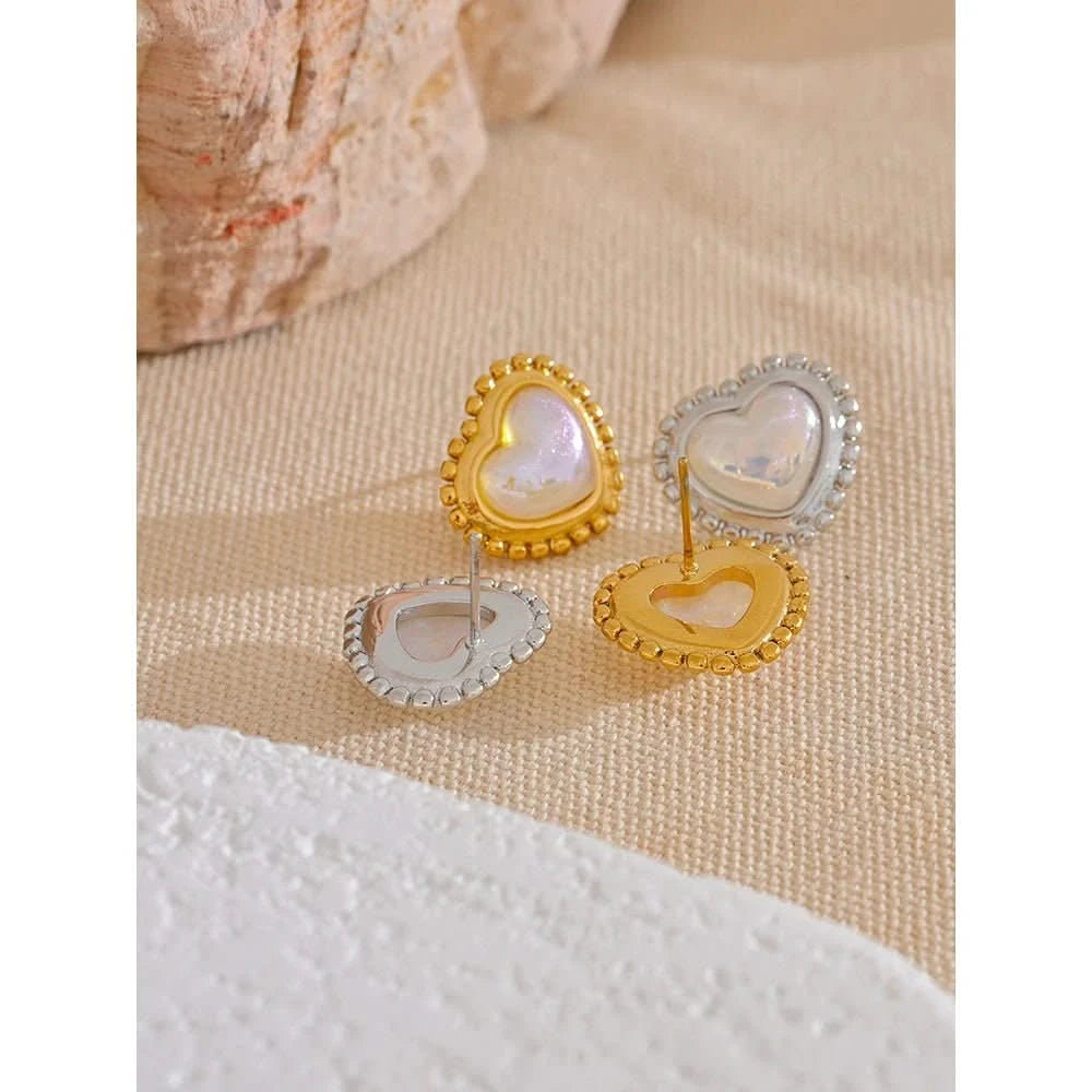 Pearl Heart Earrings - Romantic Fashion Jewelry