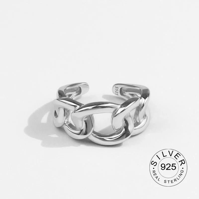 Resizable Chain Link Ring – Sterling Silver Women's Jewelry