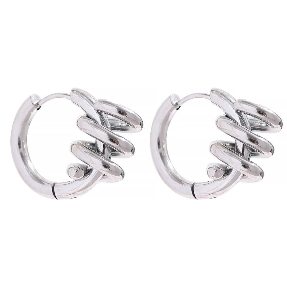 Silver Swirls Hoop Earrings