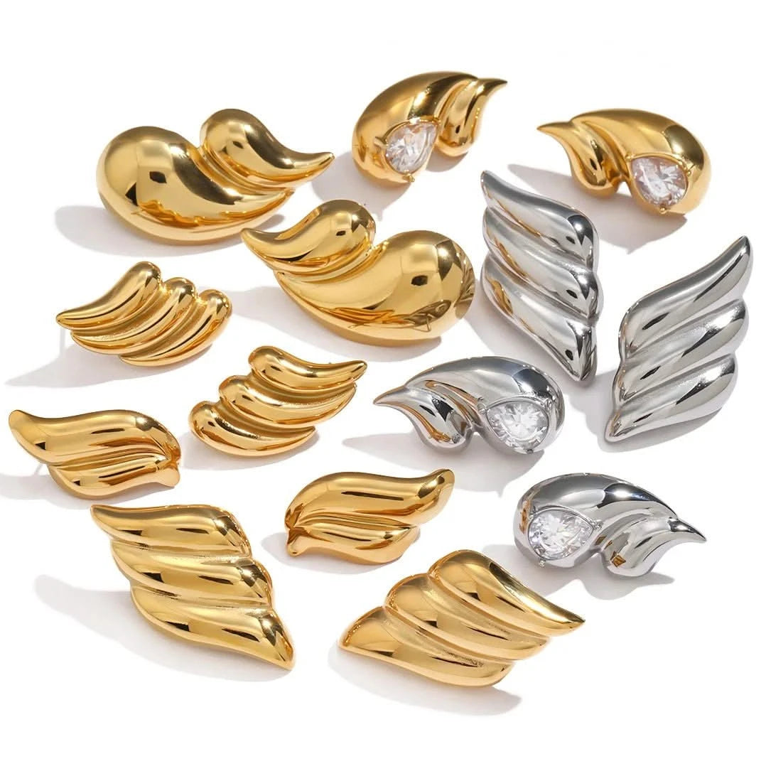 Gold and Silver Stud Earrings