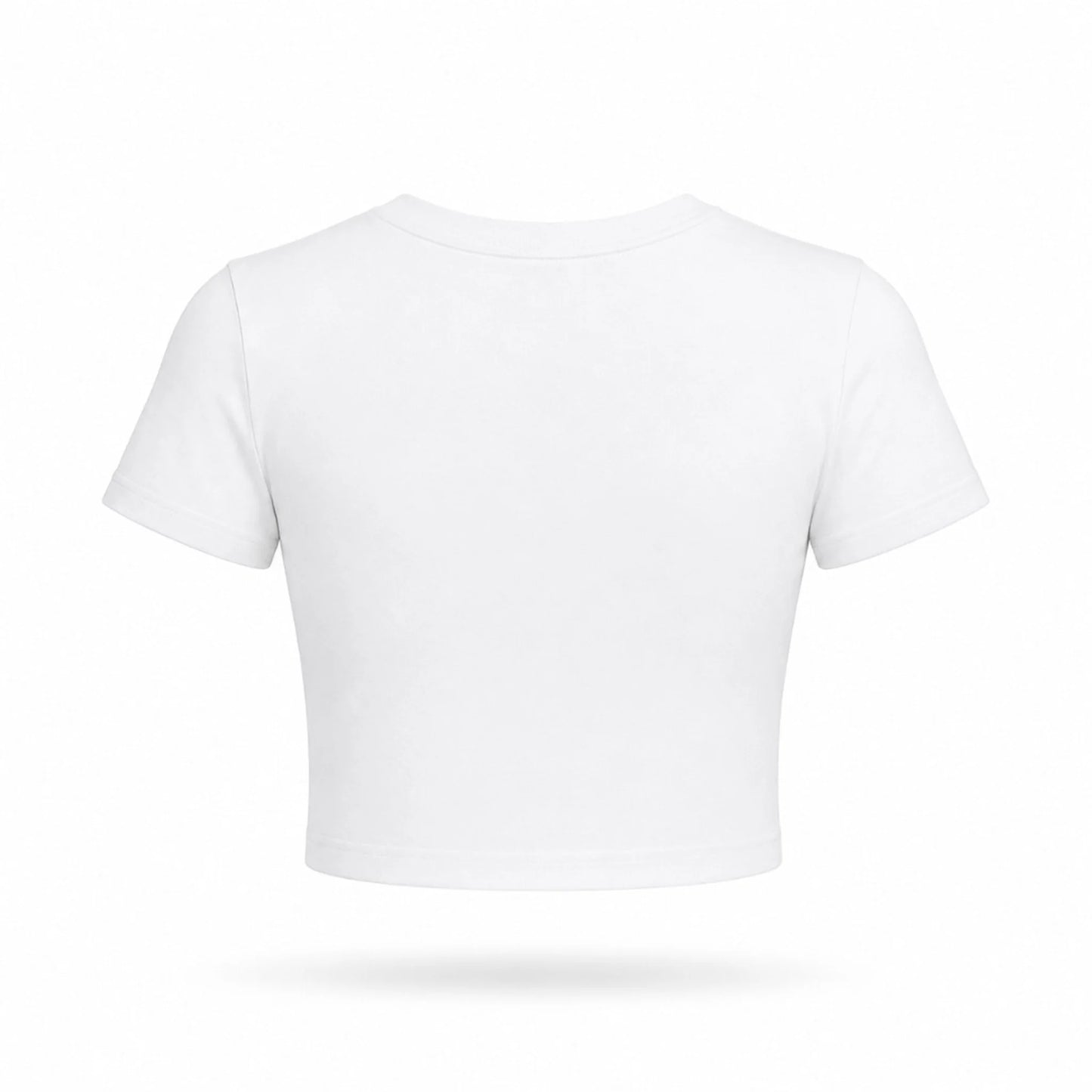 no ice please Fitted Crop Cotton T-Shirt — back