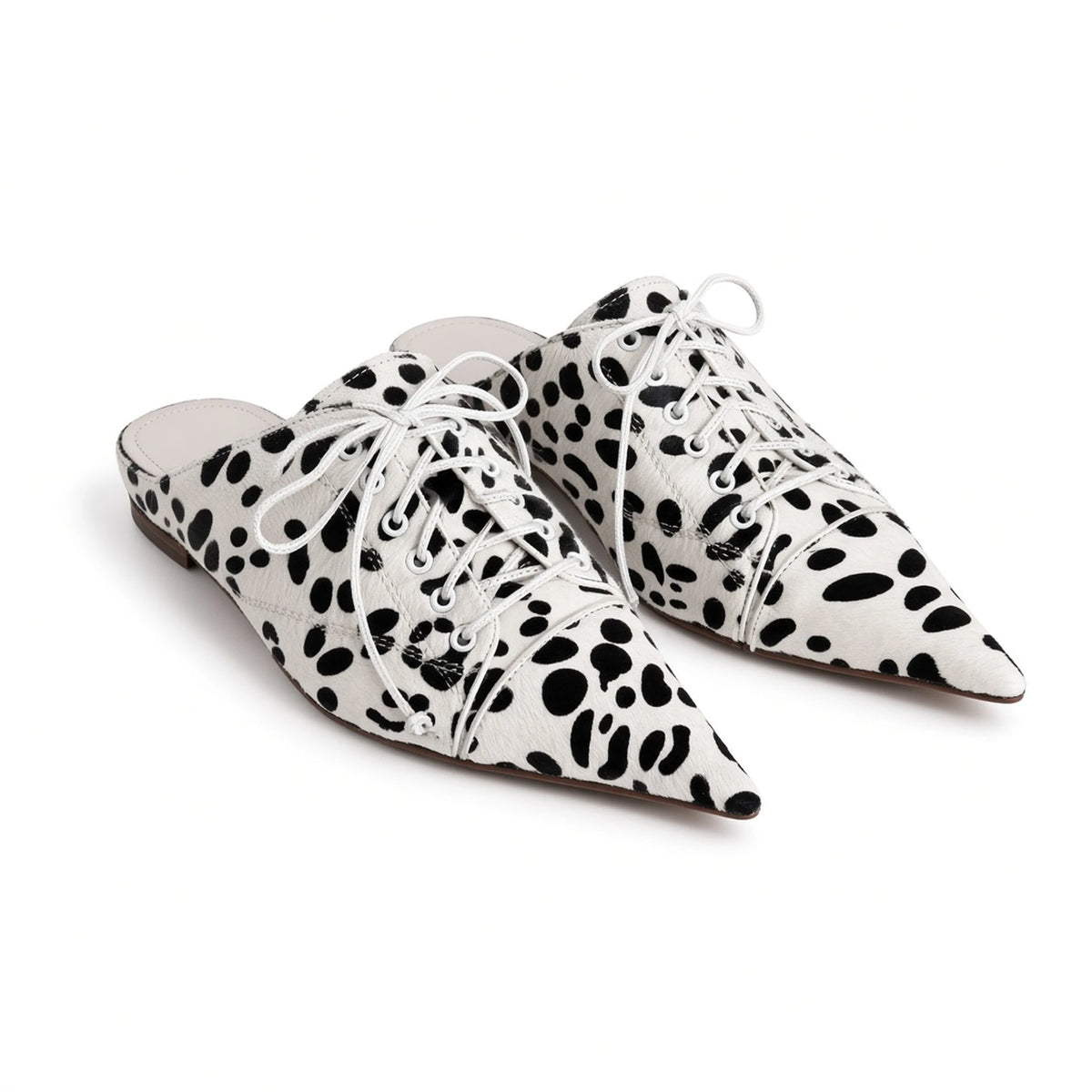 Fashion Women Shoes Retro Leopard Print Mueller Slippers for Woman Comfort Pointed Tip Casual Shoes Designer Shoes Zapatos Mujer — white front