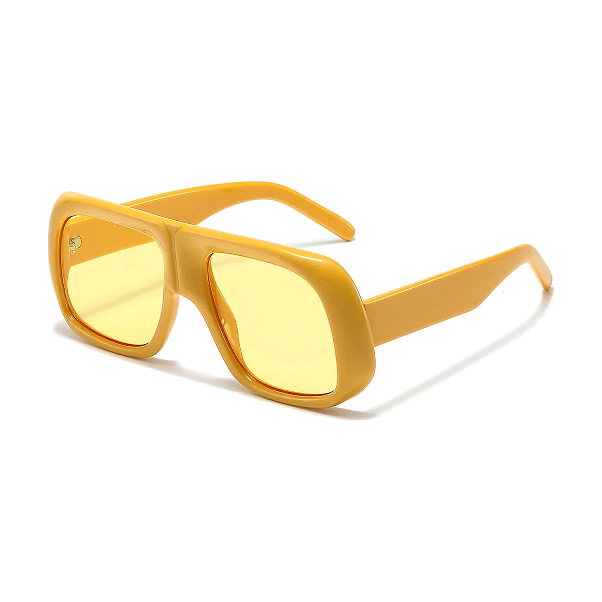 Oversized Square Frame Sunglasses — yellow front