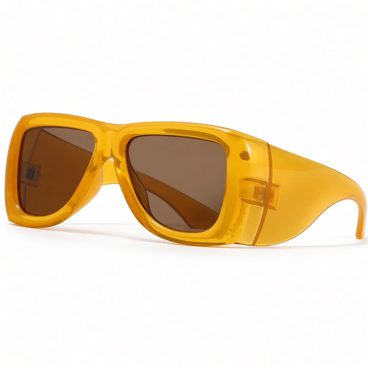 Square Flat-Top Sunglasses — yellow front