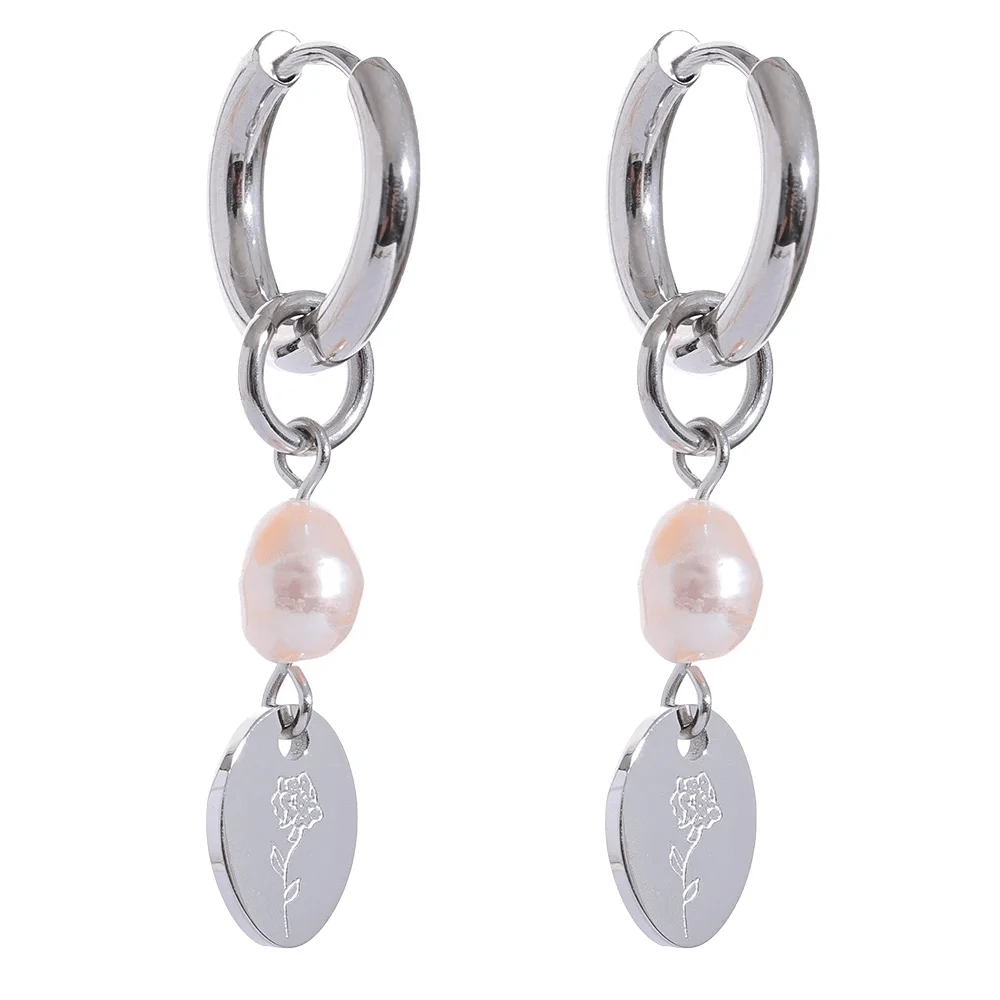 Silver Zipporah Pearls Dangle Earrings