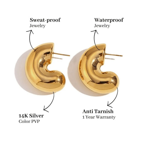 Trendy Gold Hoop Earrings - Mabel Love Co