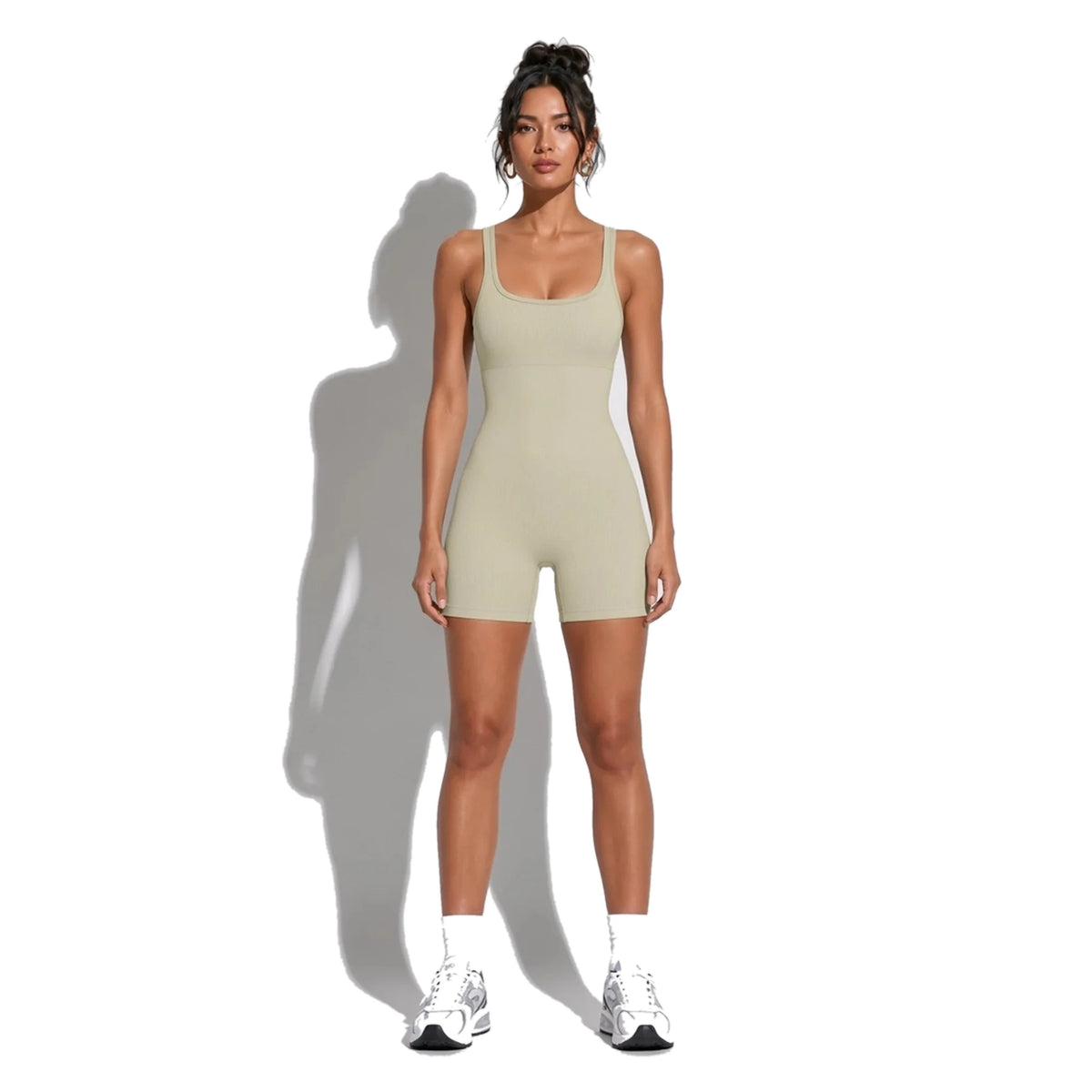 LUNA ACTIVE ROMPER — Oat Milk front