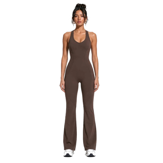 Athletic Jumpsuit for Activewear — brown front