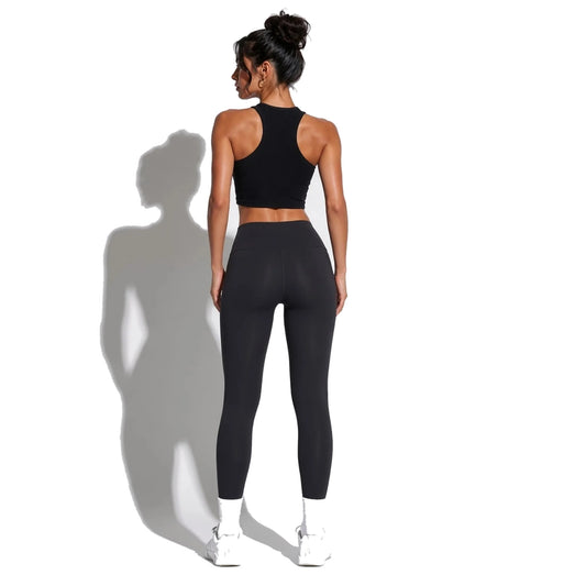 High Waisted Leggings — Black back