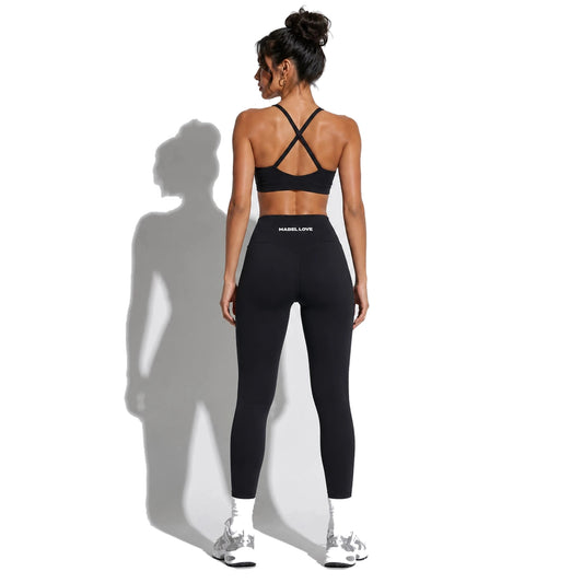 High-Waisted Yoga Leggings — black back