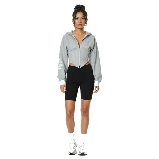 Cardigan Hoodie Jacket — grey front