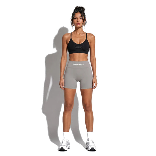 Set — Infinity bra + Micro Shorts Gray front on-model 2048