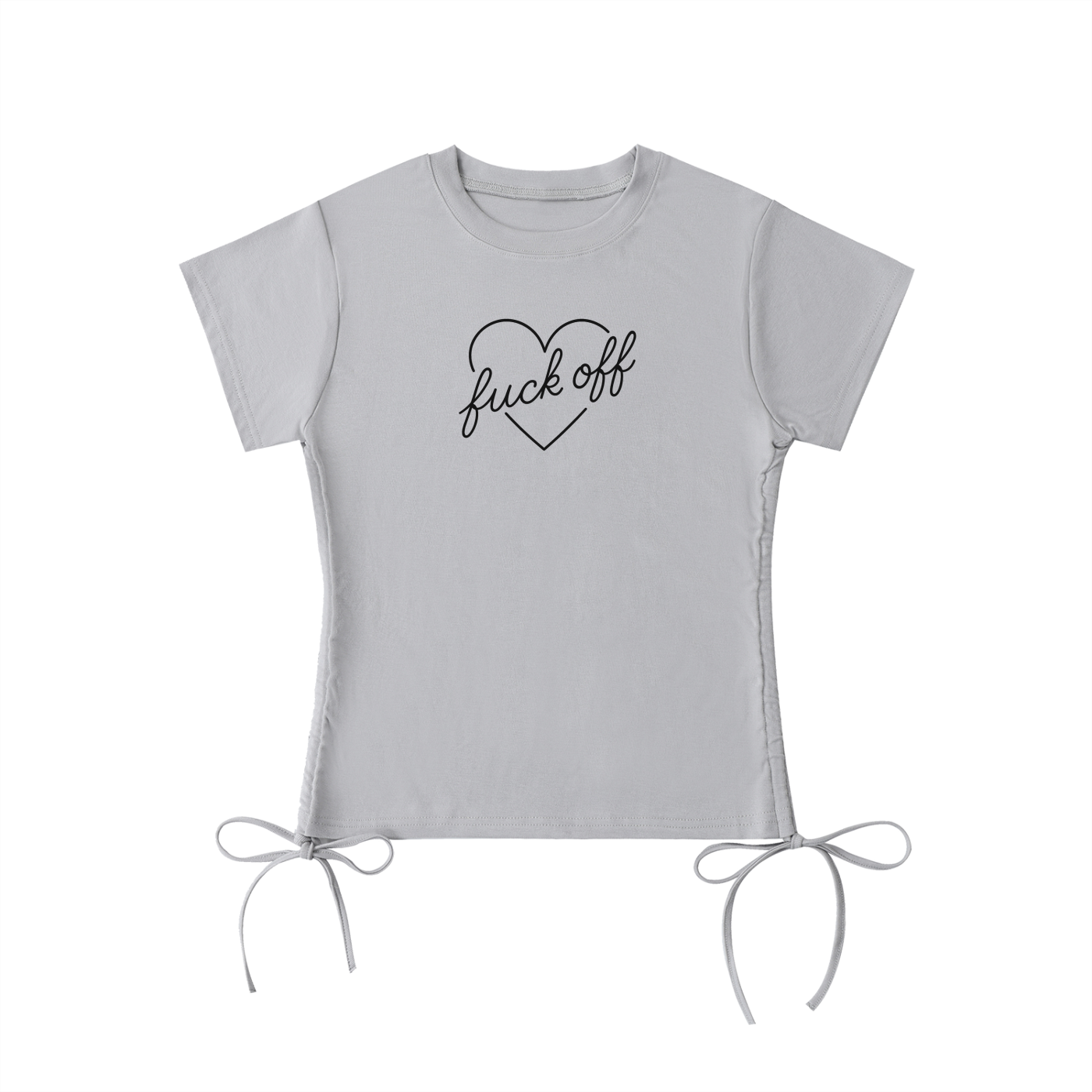 Evelyn Black Drawstring Crop T-Shirt