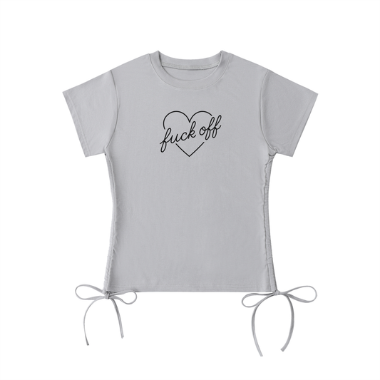 Evelyn Black Drawstring Crop T-Shirt - lifestyle photo