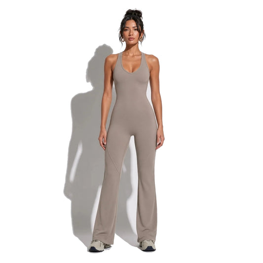 Athletic Jumpsuit for Activewear — nude front