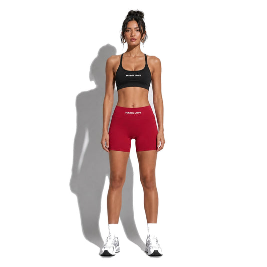 Set — Infinity bra + Micro Shorts Red front on-model 2048