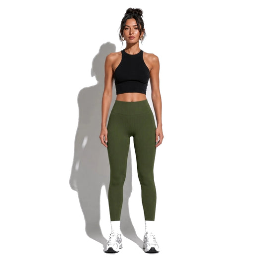 BIB LEGGINGS — olive front