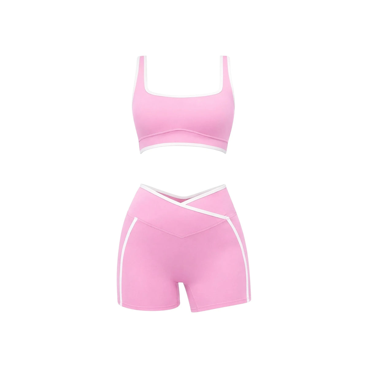 High Stretch Solid Yoga Shorts Set — image 7