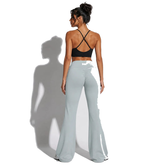 Set — Infinity bra + Scrunch Butt Leggings Gray back on-model 2048 (floor-length flare)
