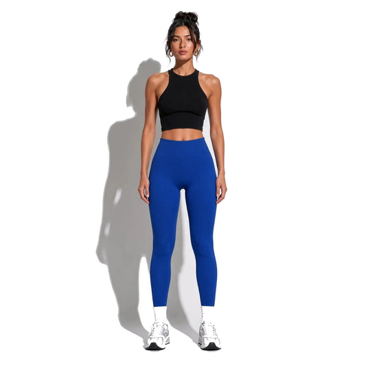 BIB LEGGINGS — blue front