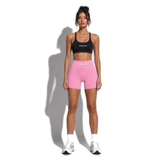 Set — Infinity bra + Micro Shorts Pink front on-model 2048
