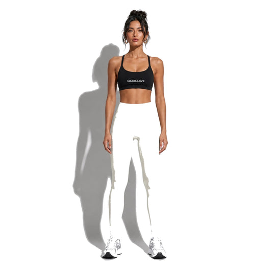 High-Waisted Yoga Leggings — beige front
