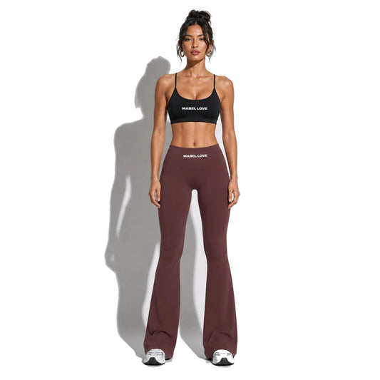 Set — Infinity bra + Scrunch Butt Leggings Plum Purple front on-model 2048 (floor-length flare)
