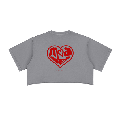 Snow Washed Raw Edge Crop Top