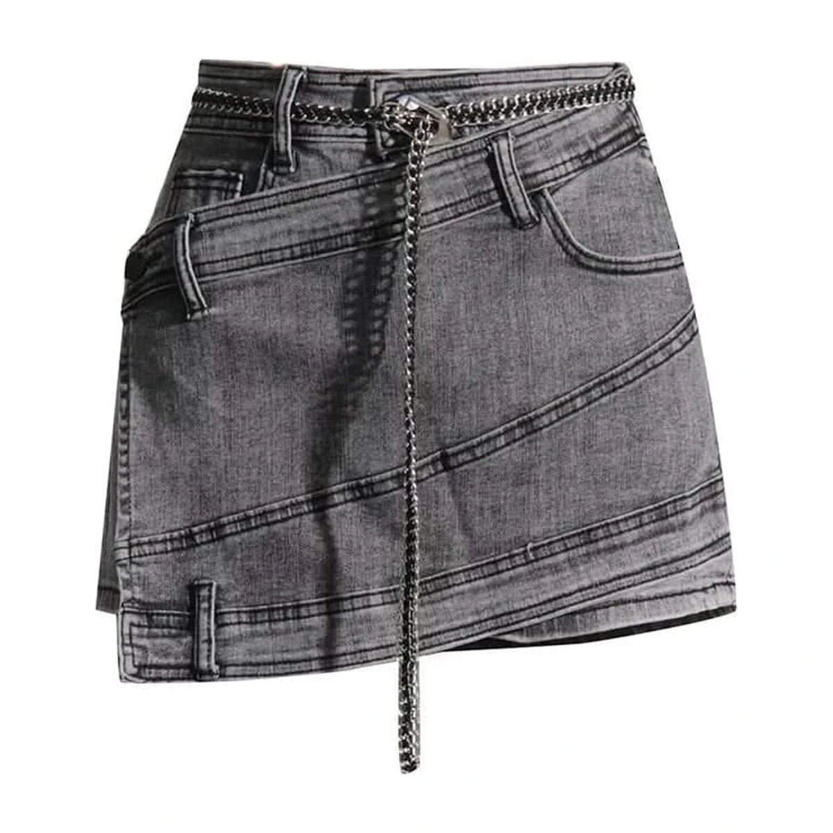 Black denim skort