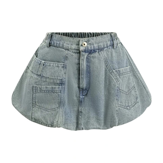 Vintage Denim Mini Skirt - Summer Streetwear Chic