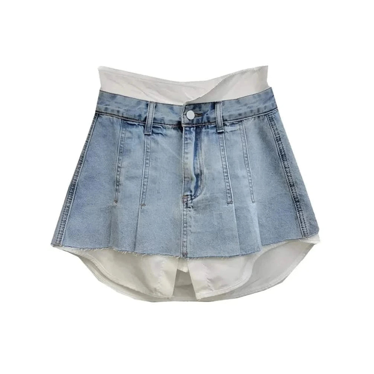 Splicing Denim Mini Skirt
