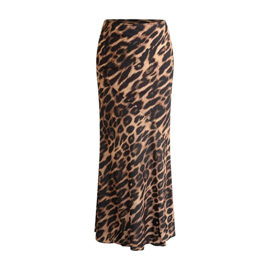 Leopard Print Long Skirt