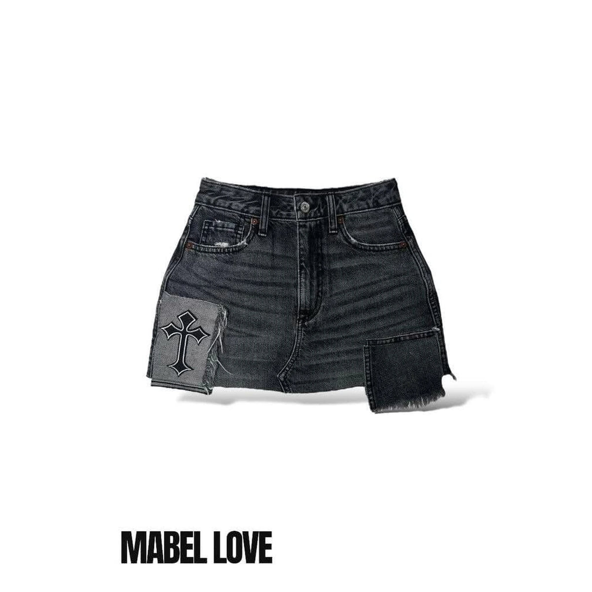 Black Cross Mini Skirt