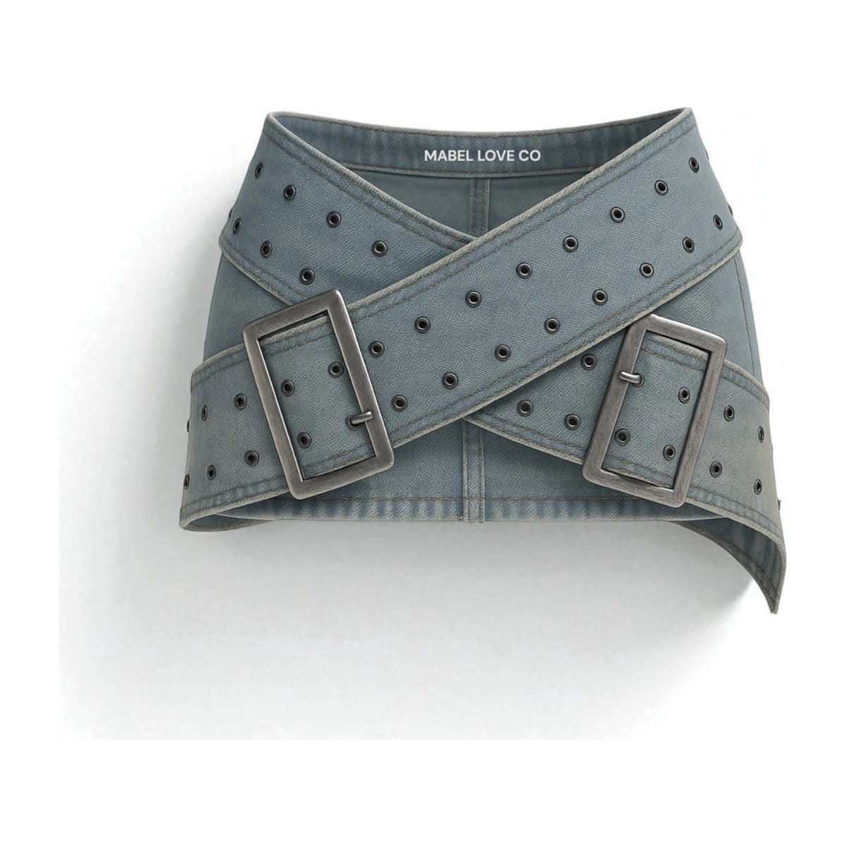 micro belt mini denim skirt - main product image