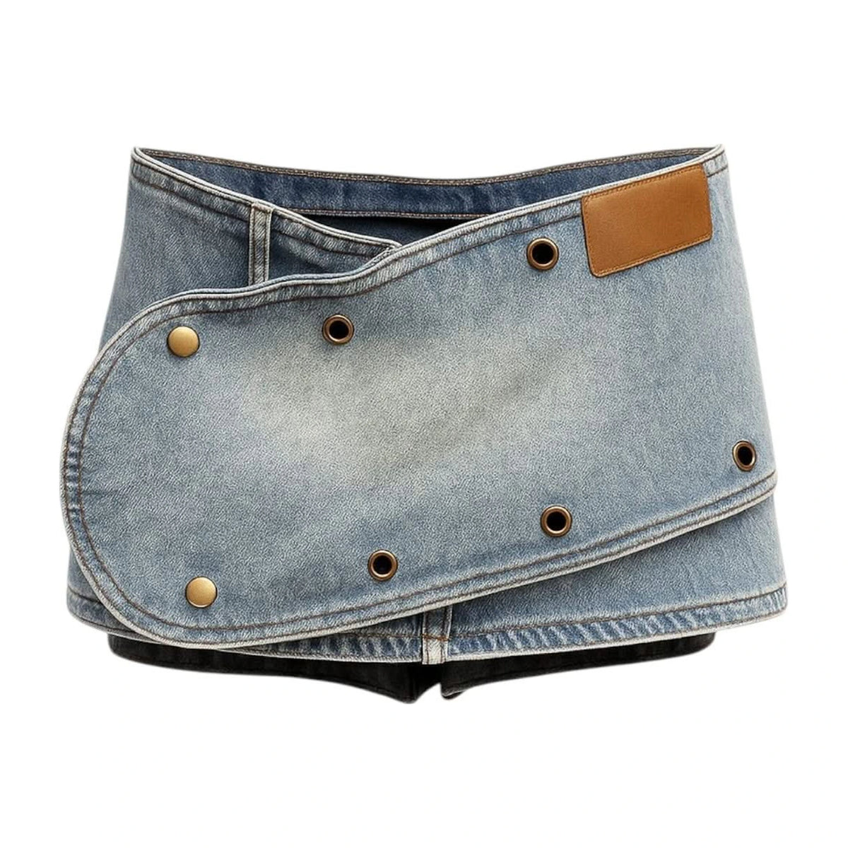 Denim Skirt Multi Buttons