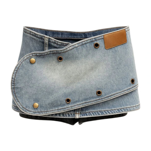 Denim Skirt Multi Buttons