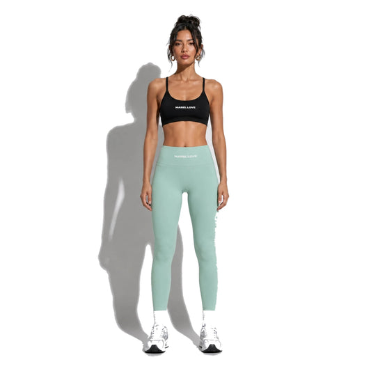 High-Waisted Yoga Leggings — light green front
