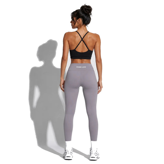 Set — Infinity bra + High Waist Leggings Gray Purple back on-model 2048