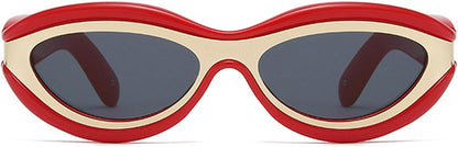 Cat Eye Sunglasses for Women Cute Oval Thick Frame Y2K Accessories Sun Glasses Chic Retro Style Shades