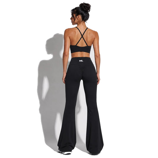 Set — Infinity bra + Scrunch Butt Leggings black back on-model 2048 (floor-length flare)
