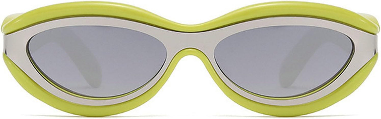 Cat Eye Sunglasses for Women Cute Oval Thick Frame Y2K Accessories Sun Glasses Chic Retro Style Shades